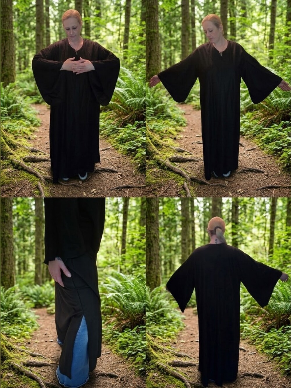 Vintage Hand-Sewn Black Ritual Robe by Magickal Gypsy Creations (Fits up to 2XL)